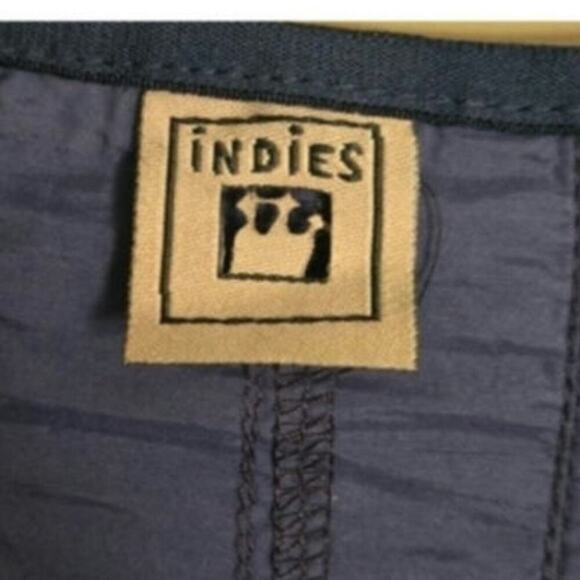 Indies Ladies Abstract Navy Blue Sleeveless Dress - Picture 6 of 8